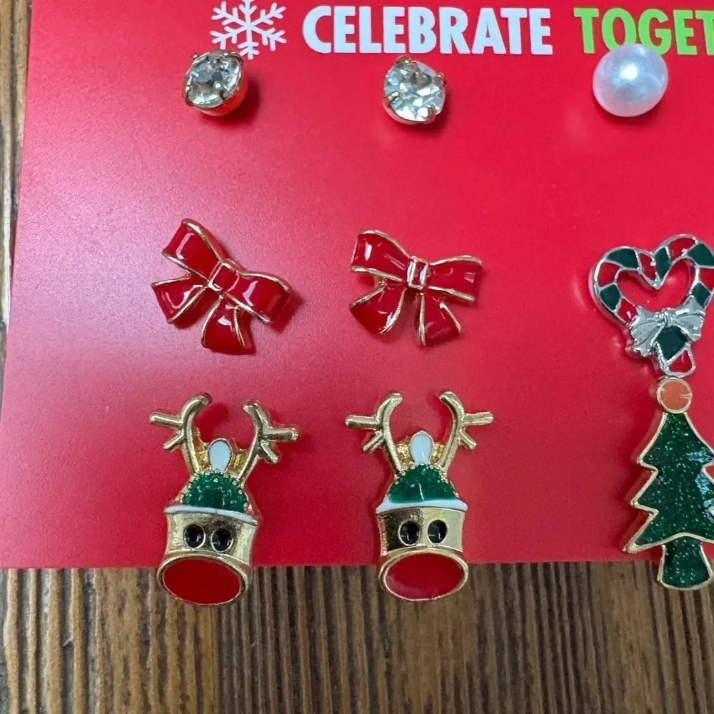 Kohl's Celebrate Together Holiday Earrings Set - Red, Green, Silver